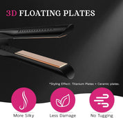 SKIMI Airflow Styler – Titanium Flat Iron & Curling Wand with Cooling Air Vents, 5 Heat Settings, Dual Voltage, Hair Straightener & Curler