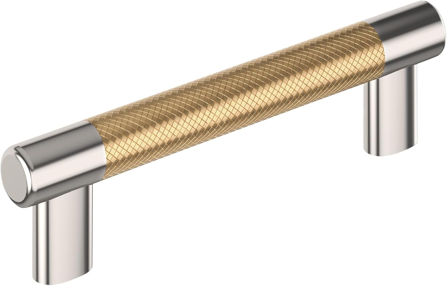 Amerock Esquire 5-1/16" (128mm) Cabinet Pull – Polished Nickel/Champagne Bronze – Pack of 6