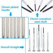 11 Piece Mini Precision Screwdriver Set – Chrome Finish, Ideal for Eyeglasses, Electronics, Jewelry