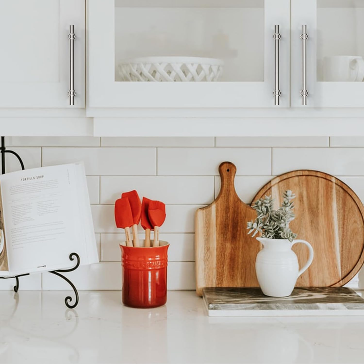 Asidrama 10-Pack 5-Inch (128mm) Brushed Satin Nickel Cabinet Pulls – Zinc Arch & Bow Kitchen Drawer Handles – Easy Install