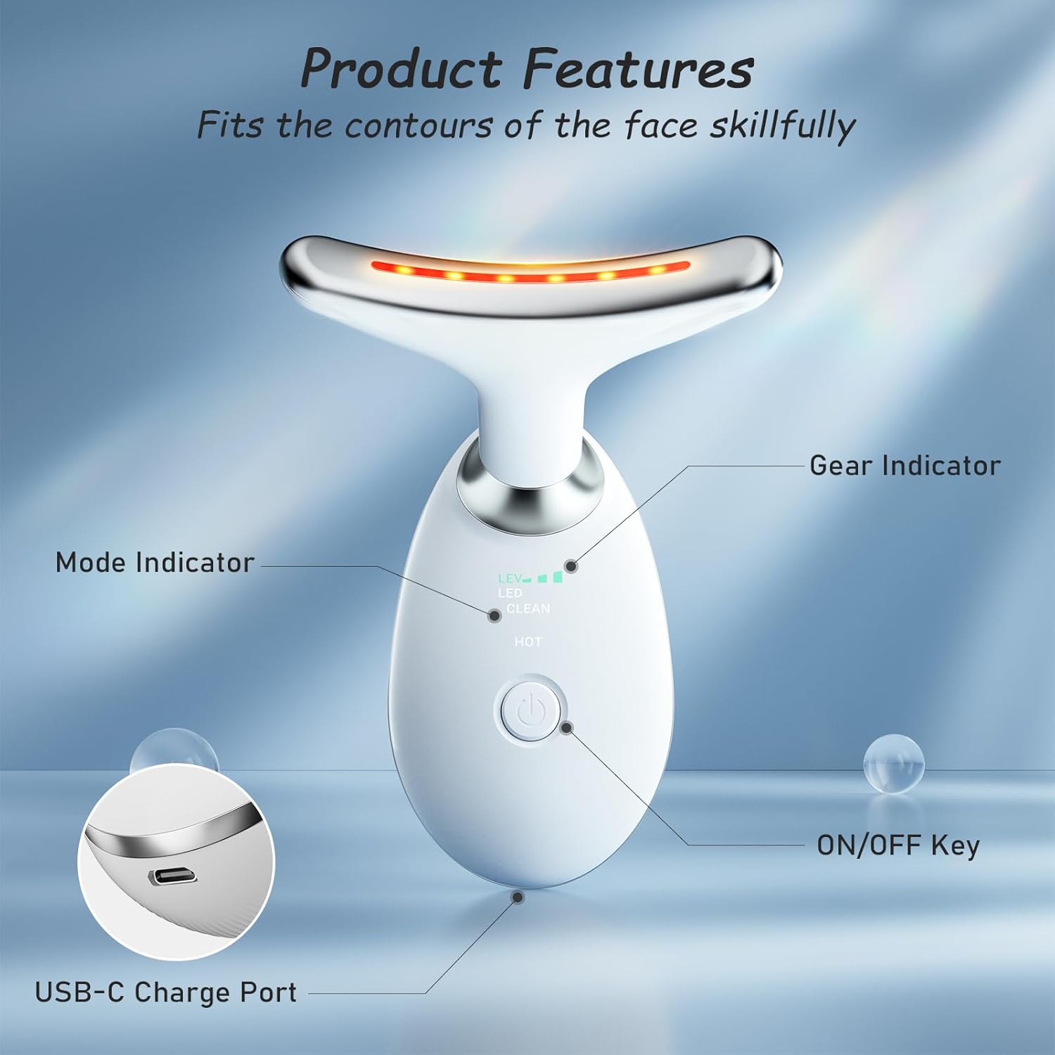 ForeverShine 7 in 1 Electric Face and Neck Tool – Anti-Aging Skincare Device for Wrinkle Removal, Home Daily Use