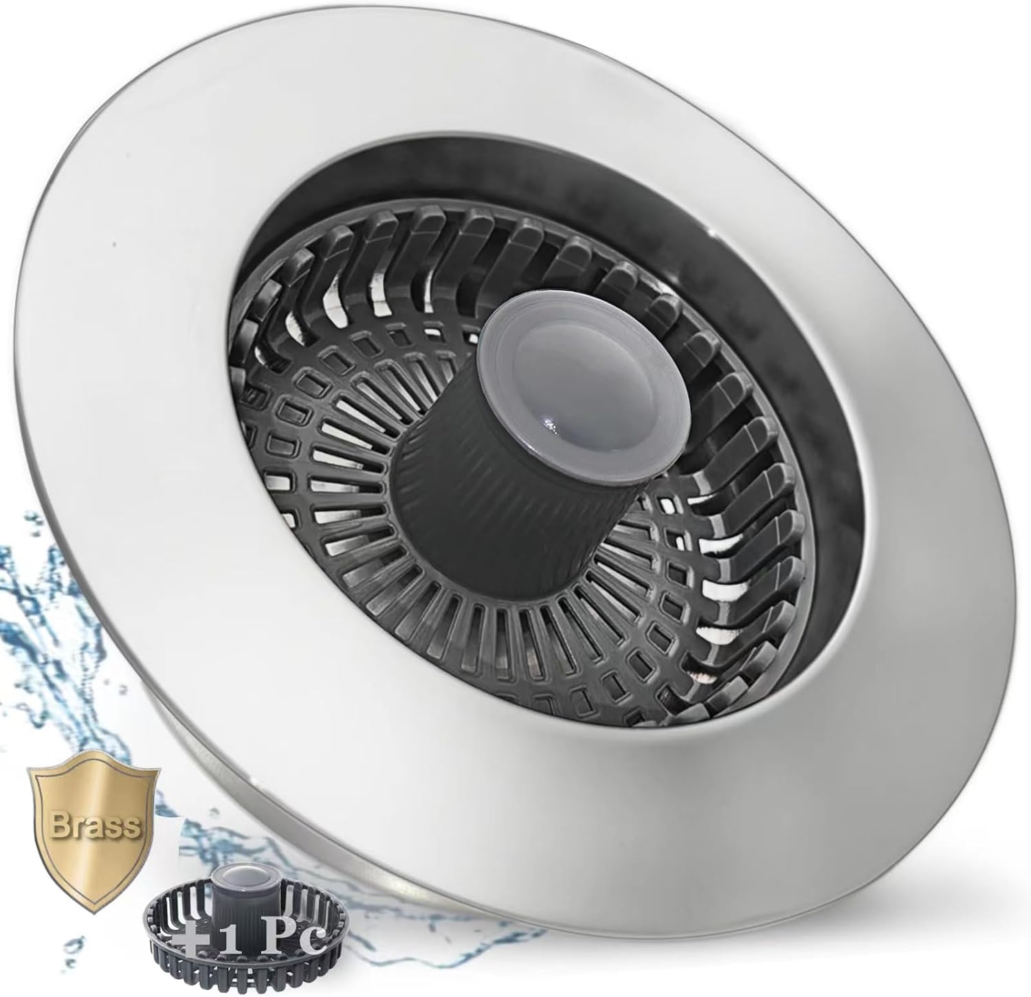 BAOLSLS 3-in-1 Kitchen Sink Stopper – Pop-Up Drain Strainer with Extra Basket Strainer, 3-1/2 Inch