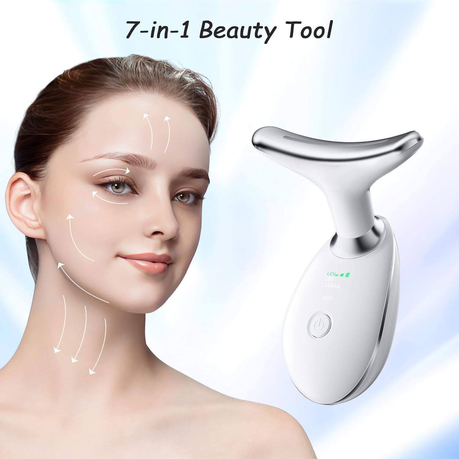 ForeverShine 7 in 1 Electric Face and Neck Tool – Anti-Aging Skincare Device for Wrinkle Removal, Home Daily Use