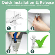 Soft Close Round Toilet Seat 16.5" – Slow Close, No Slam Lid with Quick Release, Ergonomic Design, Easy to Clean