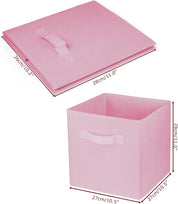 Zuihug 2-Piece 10.5" Collapsible Storage Cubes – Foldable Fabric Bins for Closet, Shelves, and Office Organization – Pink
