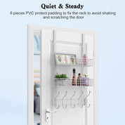 Coat Rack – Over-the-Door Hanger with Mesh Basket & Detachable Storage Shelf for Towels, Hats, Handbags, Coats