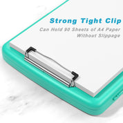 Plastic Clipboard with Storage – Side-Opening 8.5" x 11" Nursing Folio with Pen Holder