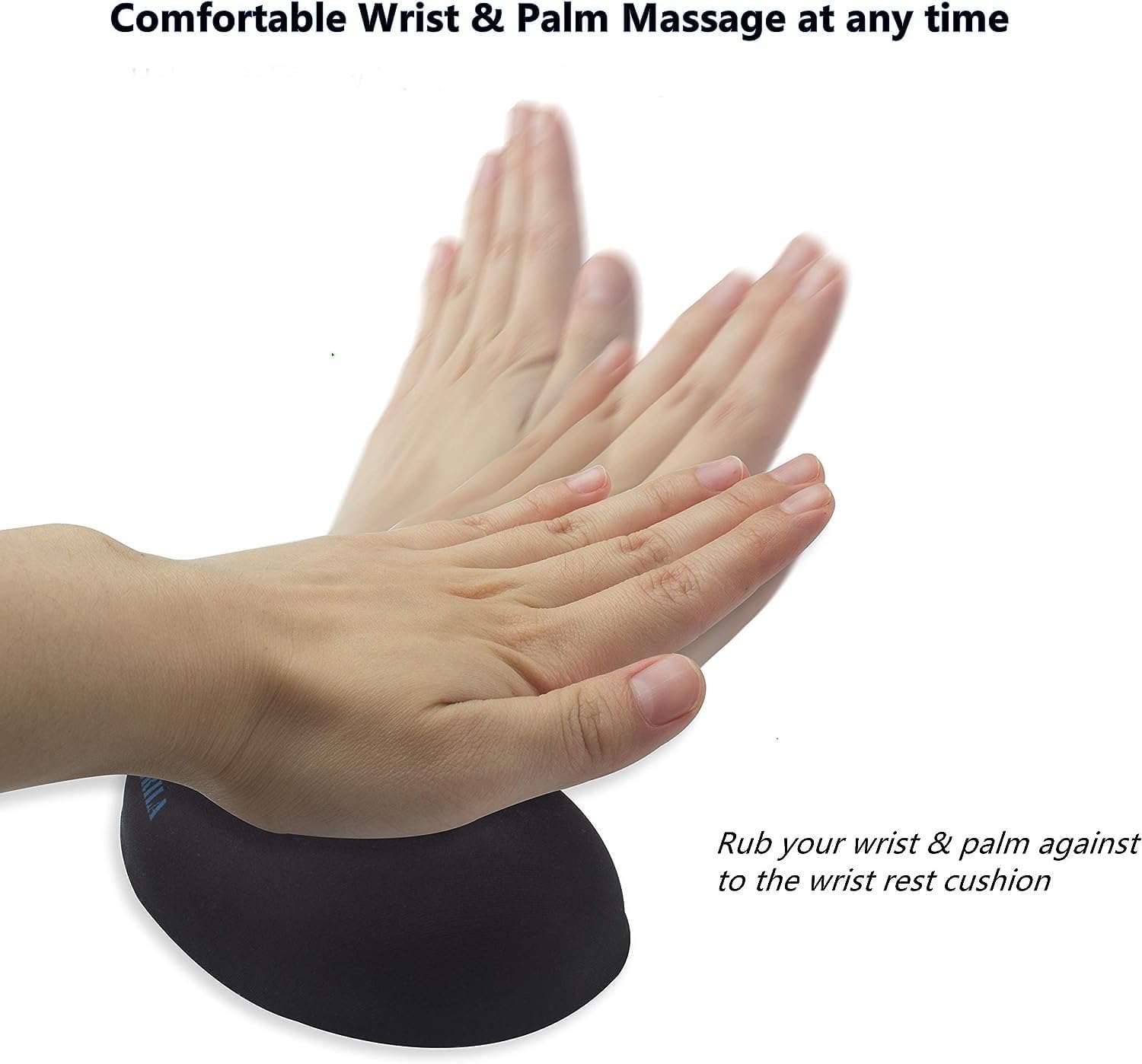 BRILA Ergonomic Memory Foam Mouse Wrist Rest – Massage Holes Design for Pain Relief, Black (New)