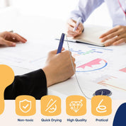 Pasimy Secure Pen with Adhesive Chain and Security Blue Ink Pen Holder for Home Office Supplies (6 Pieces)