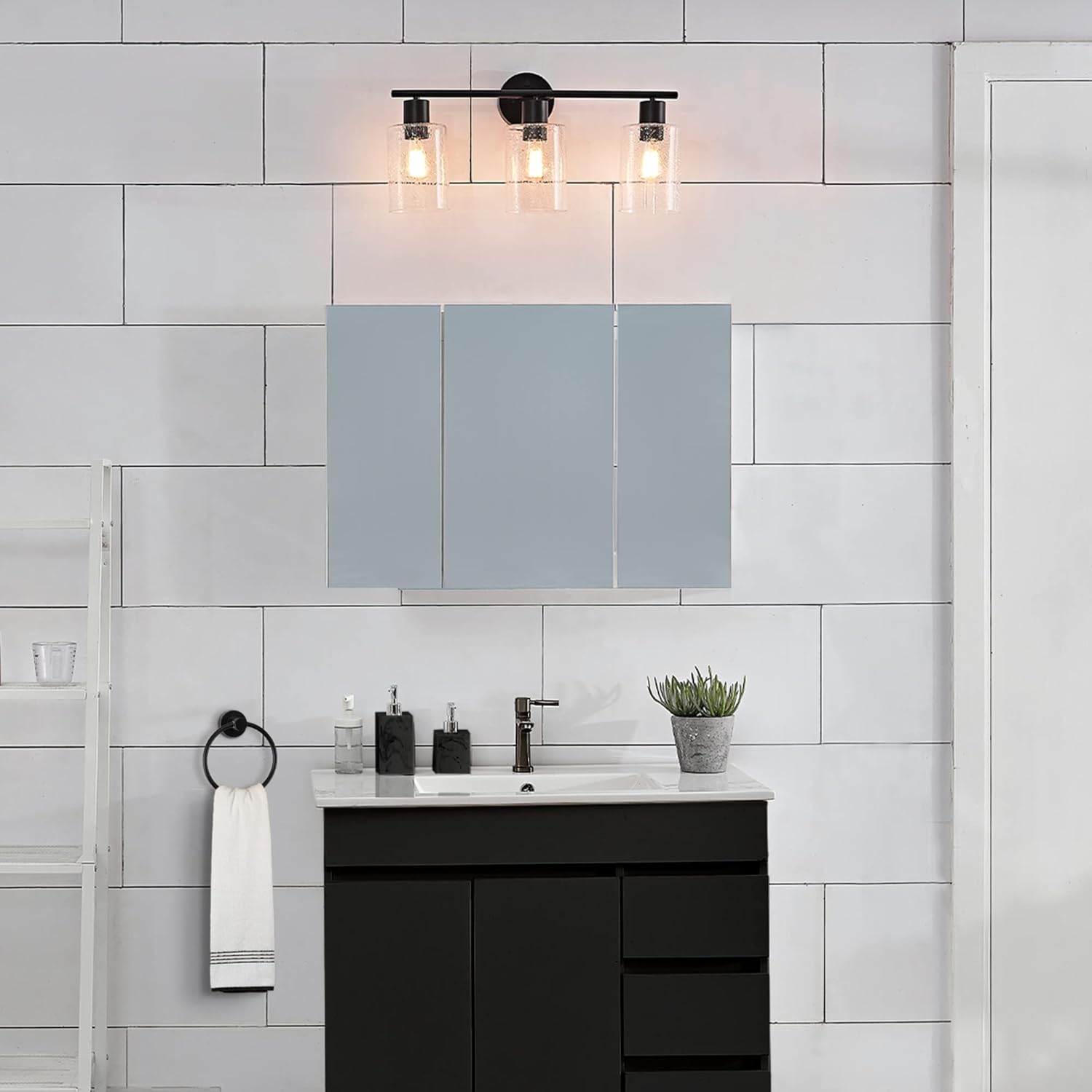 51851 5-Piece All-in-One Bathroom Set – Matte Black, Bristol Style