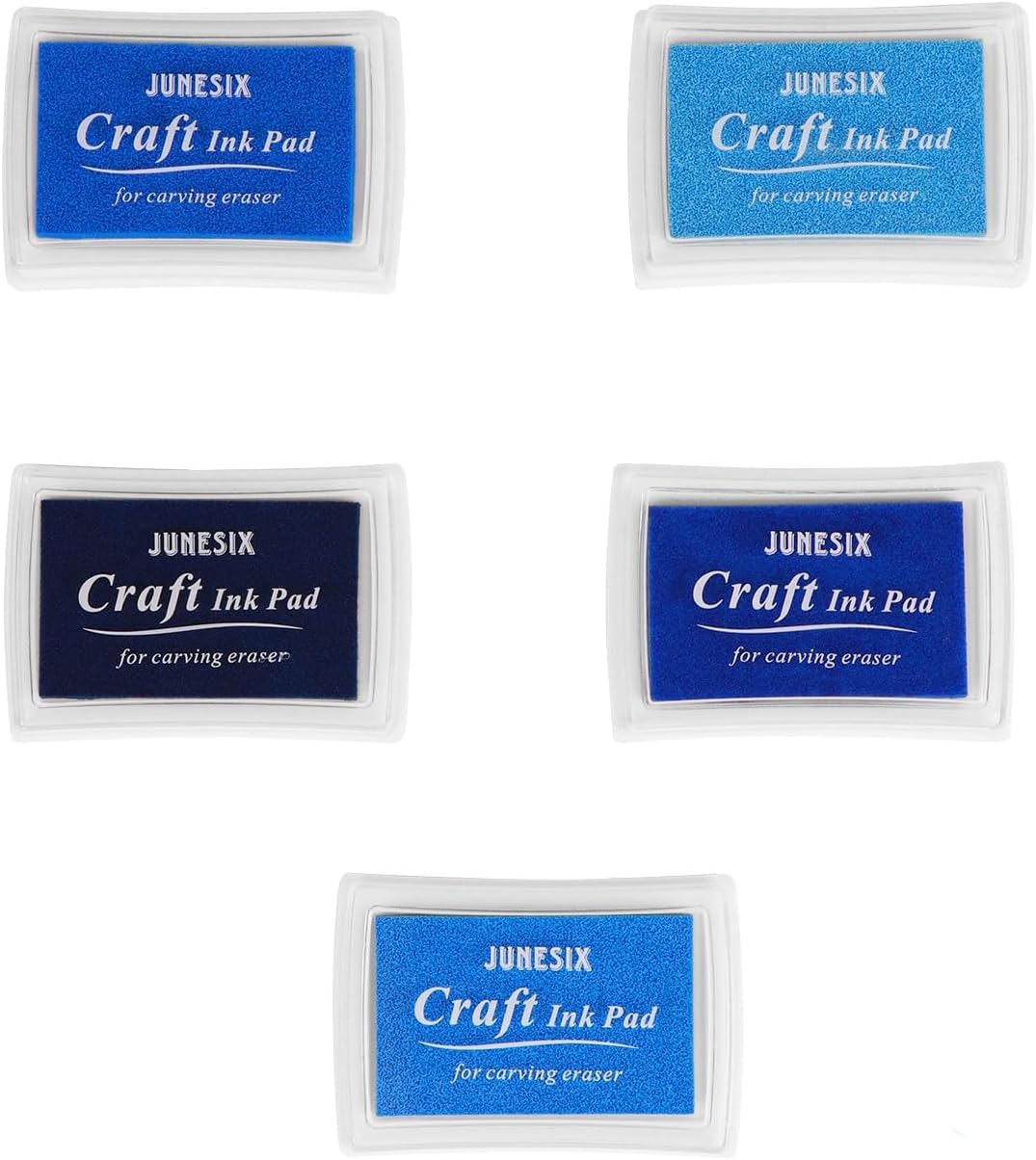 CINROPE 5-Pack Blue Ink Pads for Kids – Washable, Pet Safe, and Non-Toxic Ink for Rubber Stamps