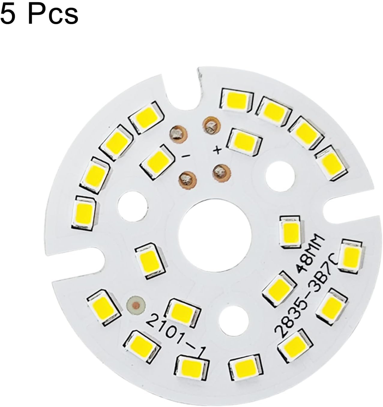 MECCANIXITY COB LED Light Chip Beads – 7W 120lm 3000-3200K, 21-24VDC, Warm White, Energy Saving Bulbs for Spotlight/Floodlight Replacement, 5-Pack