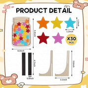 NBUZI Magnetic Reward Jar for Classroom – Personalized Stars Reward System, Multicolor