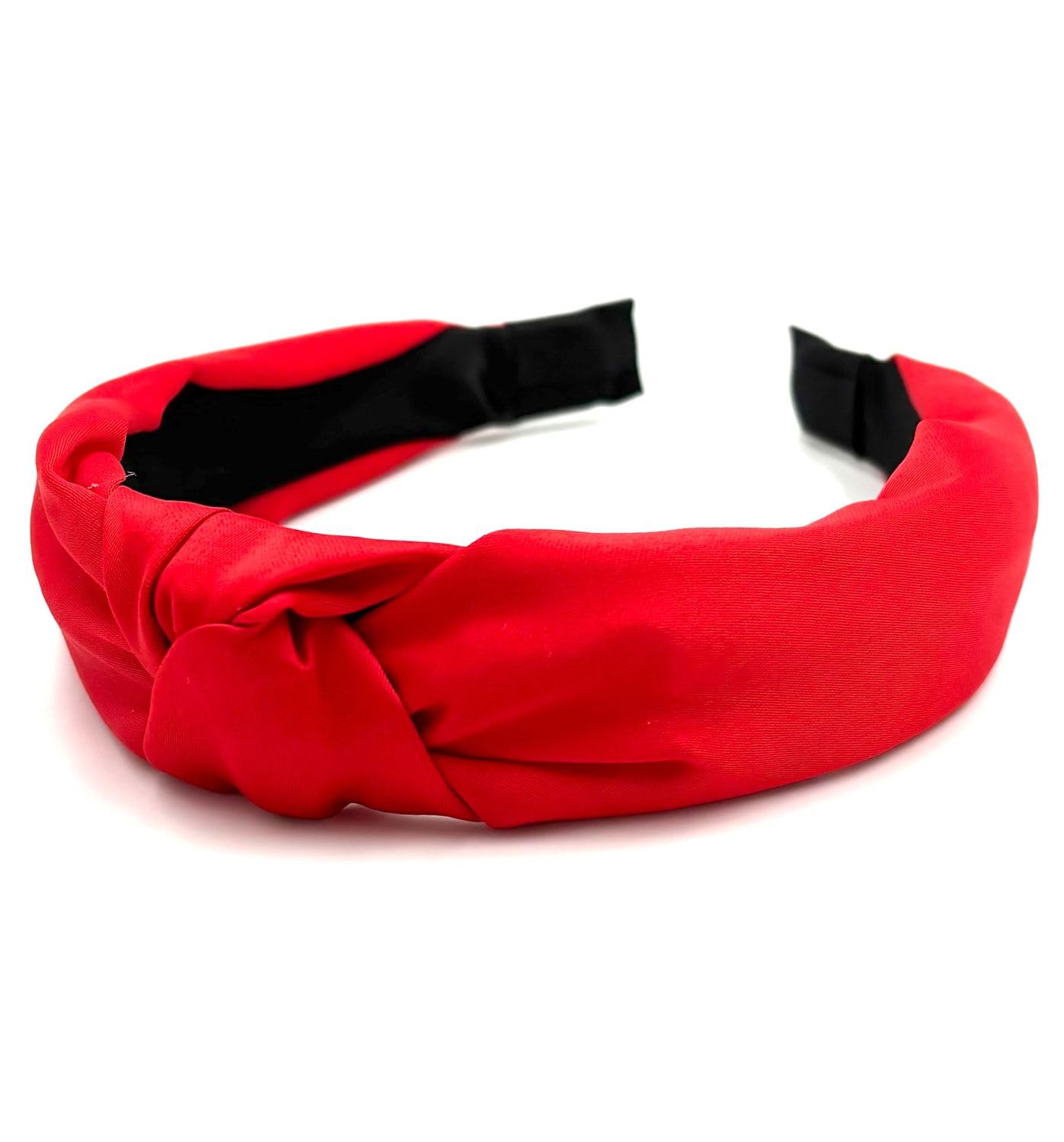 Knotted Satin Headband for Women & Girls – Red, 1pc