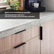 Peaha 10-Pack Black Cabinet Handles – 4-Inch Finger Pulls for Kitchen Drawers & Doors – Aluminum Alloy Edge Pull Hardware with Gold Finish – Easy to Install