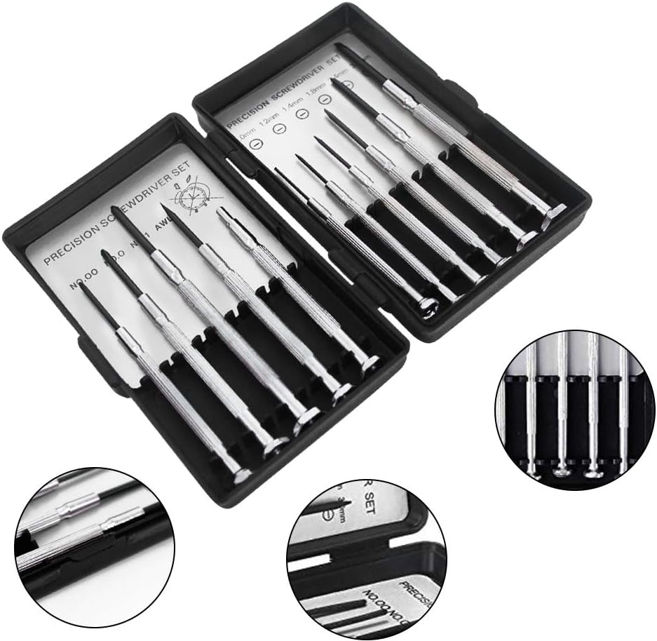 11 Piece Mini Precision Screwdriver Set – Chrome Finish, Ideal for Eyeglasses, Electronics, Jewelry