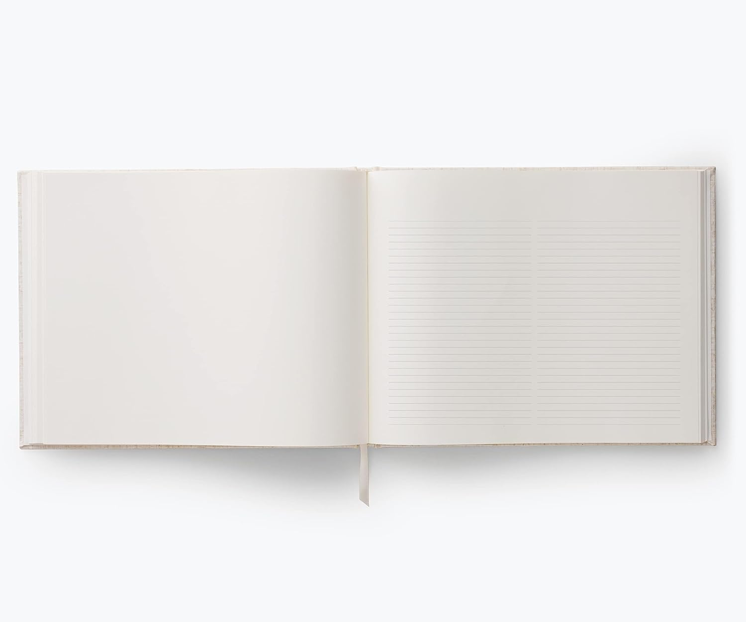 Wildwood Embroidered Fabric Guest Book – Hard Cover, Lay-Flat Binding, 144 Ruled Pages, Gold Ink, Grosgrain Bookmark