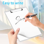 4-Pack Plastic Clipboards – 12.6" x 9" Transparent Hardboard with Low Profile Metal Clip, Office Whiteboard Clipboards for Classroom & School Supplies