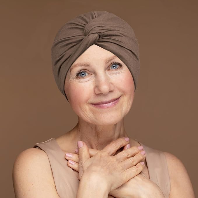 2-Pack Soft Cotton Turbans - Pre-Tied Headwraps for Women | Chemo Headwear, Muslim Scarf & Sleep Cap