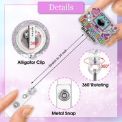 ERHACHAIJIA Retractable Badge Reel – Funny Silver Glitter ID Holder for Ultrasound Technicians, Nurses