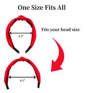 Knotted Satin Headband for Women & Girls – Red, 1pc