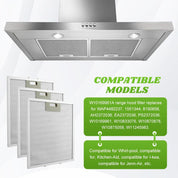 3-Pack W10169961A 5-Layer Aluminum Range Hood Filters – 10.5" x 12"