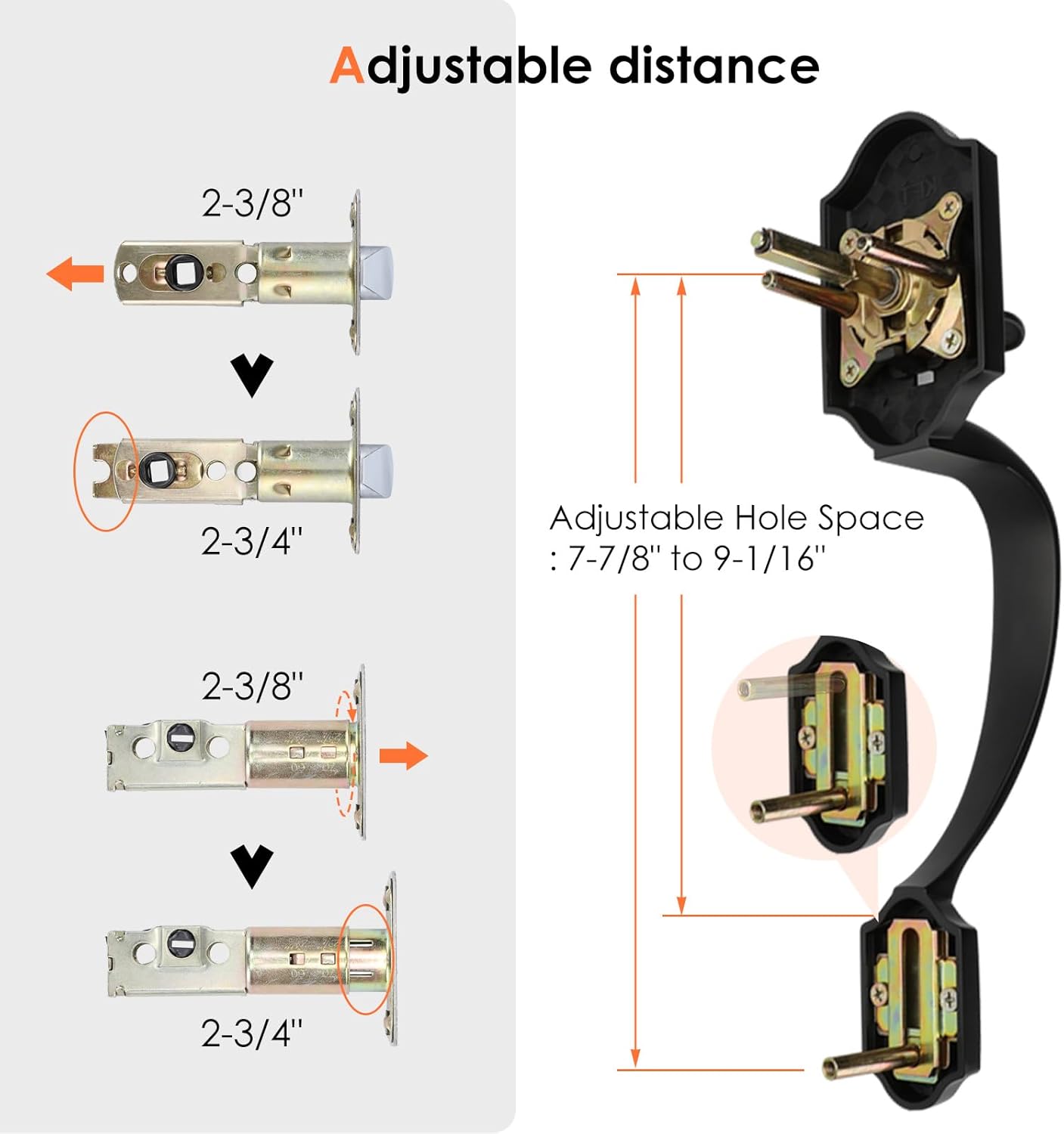 Haidms Matte Black Front Door Handle and Deadbolt Set – Heavy Duty Entry Lockset with Reversible Lever – Single Cylinder Lock – Modern Exterior Door Hardware