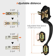 Haidms Matte Black Front Door Handle and Deadbolt Set – Heavy Duty Entry Lockset with Reversible Lever – Single Cylinder Lock – Modern Exterior Door Hardware