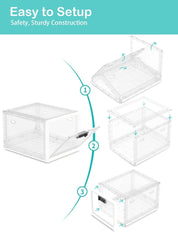 Large Medicine Lock Box – Lockable Plastic Storage with Combination Code for Medication, Snacks, Phones, or Office Use, Clear