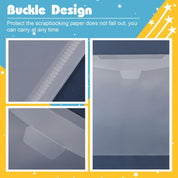 Henoyso 36-Pack Scrapbook Paper Organizer Sleeves – 12 x 12" Clear Plastic Storage Holders with Customizable PVC Tabs for Cardstock, Vinyl, Photos