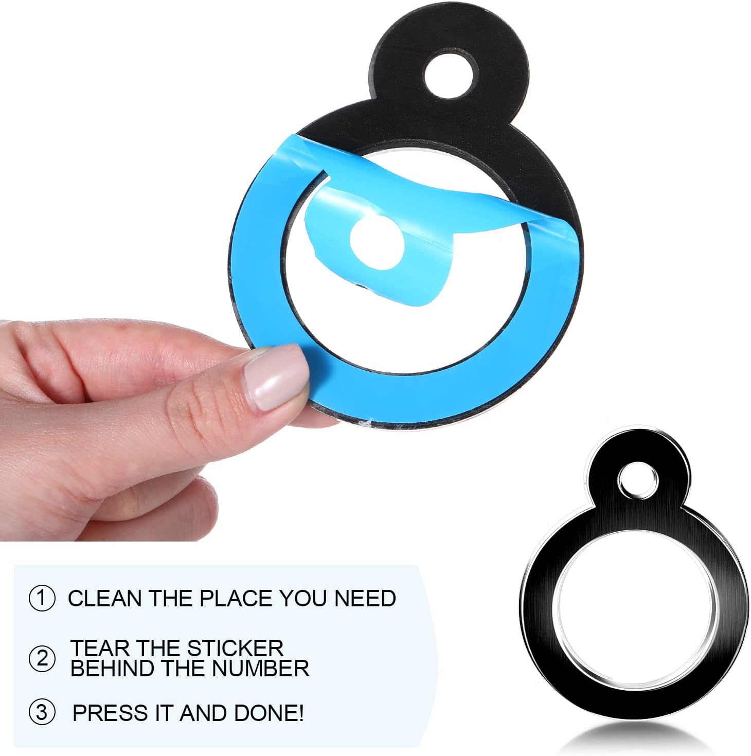 20-Pack 4" Self-Adhesive 3D House Numbers – Black Plastic Raised Address Stickers (0–9) for Mailbox, Door, Office, Apartment, Hotel, Garden Signs