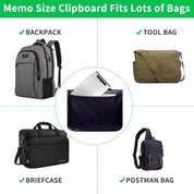 Aluminum Clipboard with Storage (Memo Size) – Recycled Metal Form Holder Binder, Fits Paper up to 5.66 x 9.5 Inches (A5 Size), 1 Pack