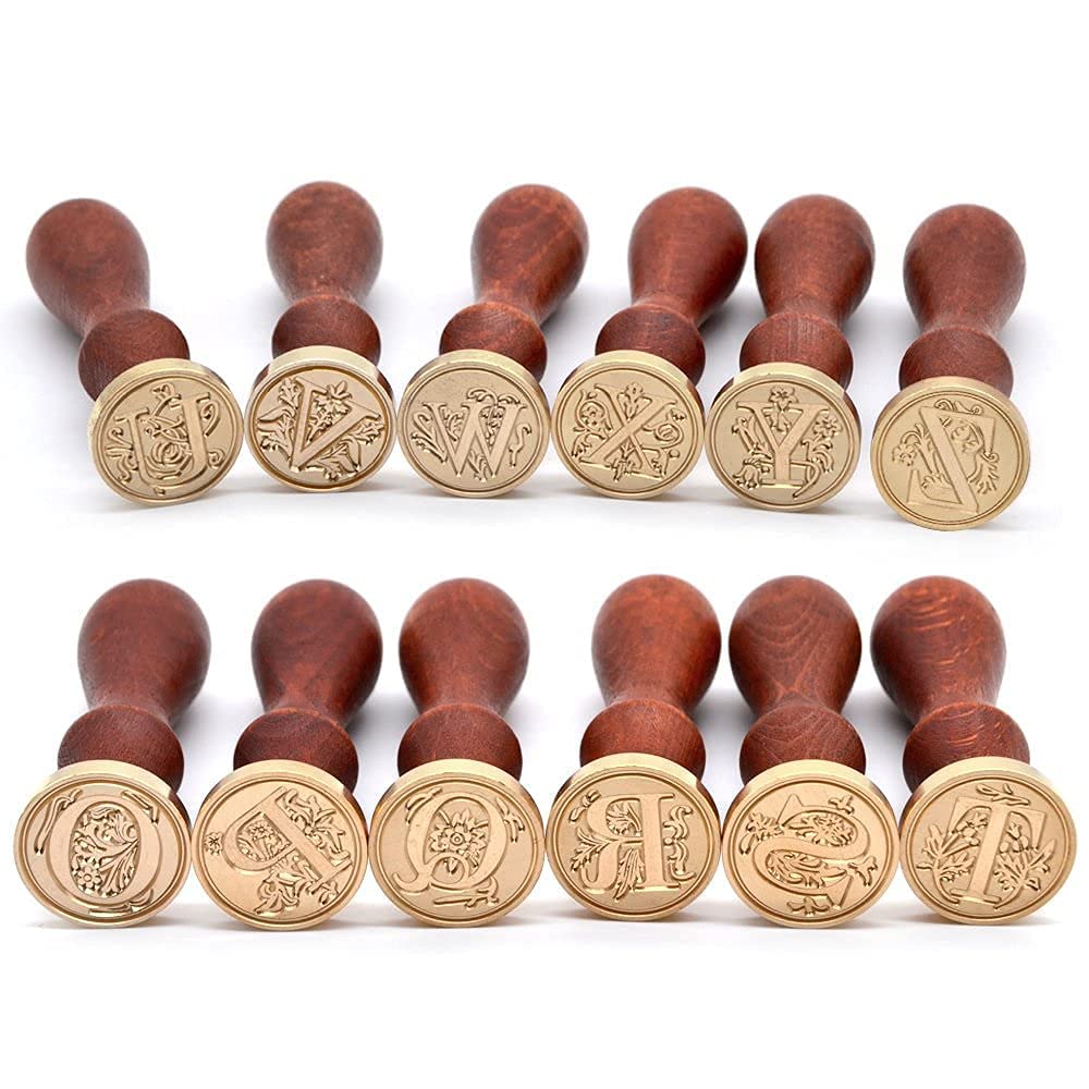 Medieval Initial Alphabet Sealing Wax Stamp – Brass Head with Wooden Handle – Letter S