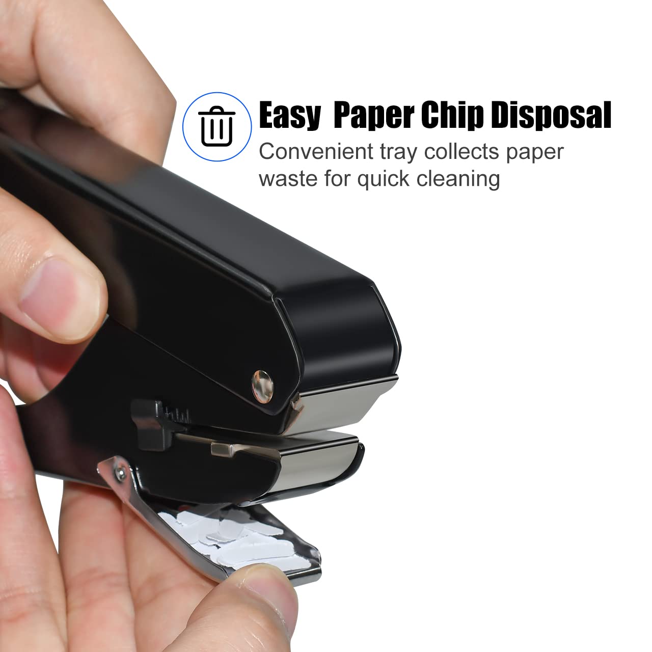 JIKIOU Hole Punch, Upgraded All-Metal Construction Hole Punch, Hole Puncher for DIY Crafts Paper (Elliptical Aperture: 0.6 x 0.16 inch)