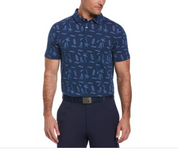 PGA TOUR Men's Summer Comfort Polo Shirt, Blue - Small