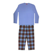 Family Pajamas 2 Piece Men's Henley Top and Pant Set - Size Small