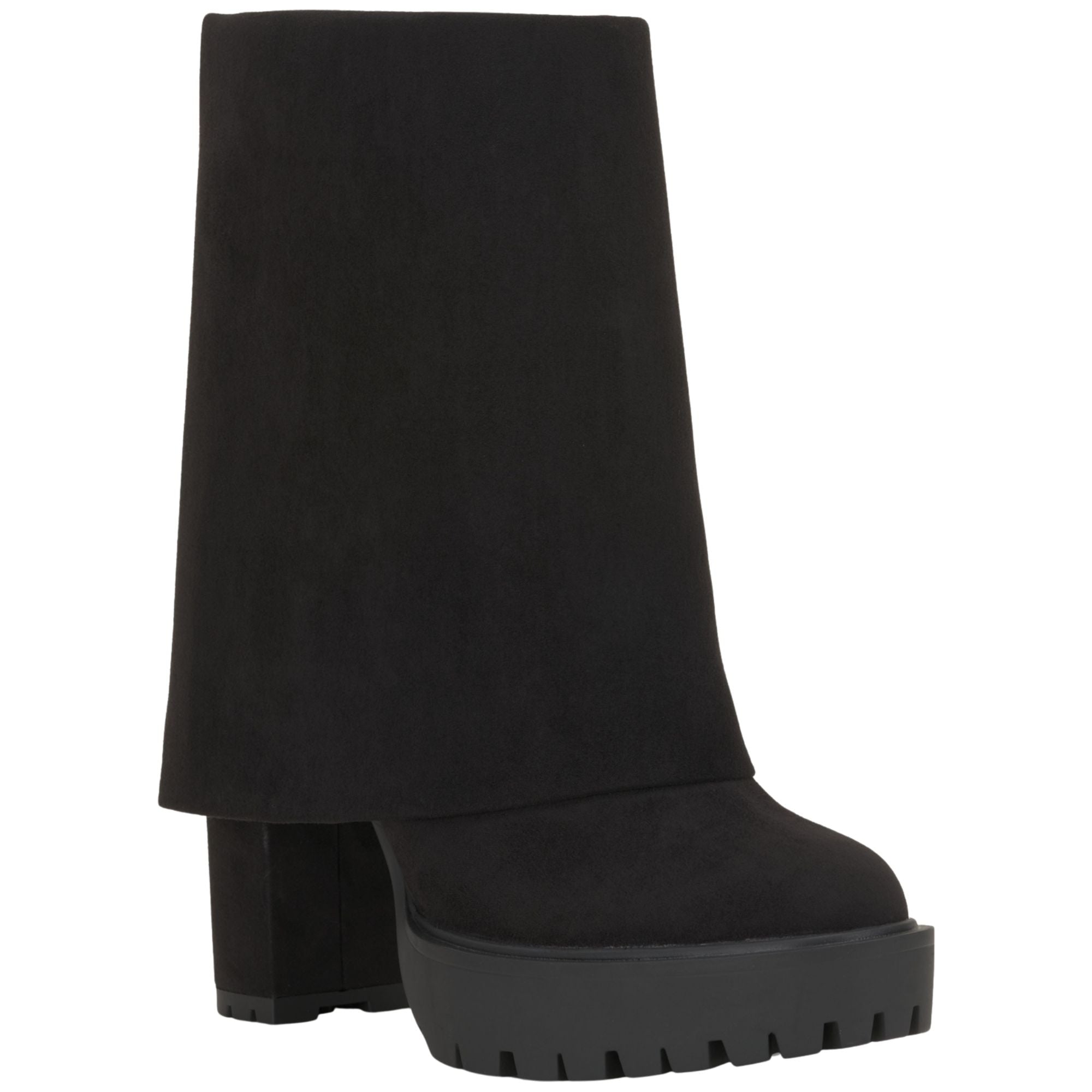 I.N.C. International Concepts Acelina Women's Faux Suede Cuffed Booties – Black, Size 9.5M
