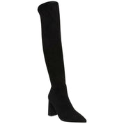Wild Pair Eileene Pointed-Toe Block-Heel Over-the-Knee Boots – Black Micro, Size 6M