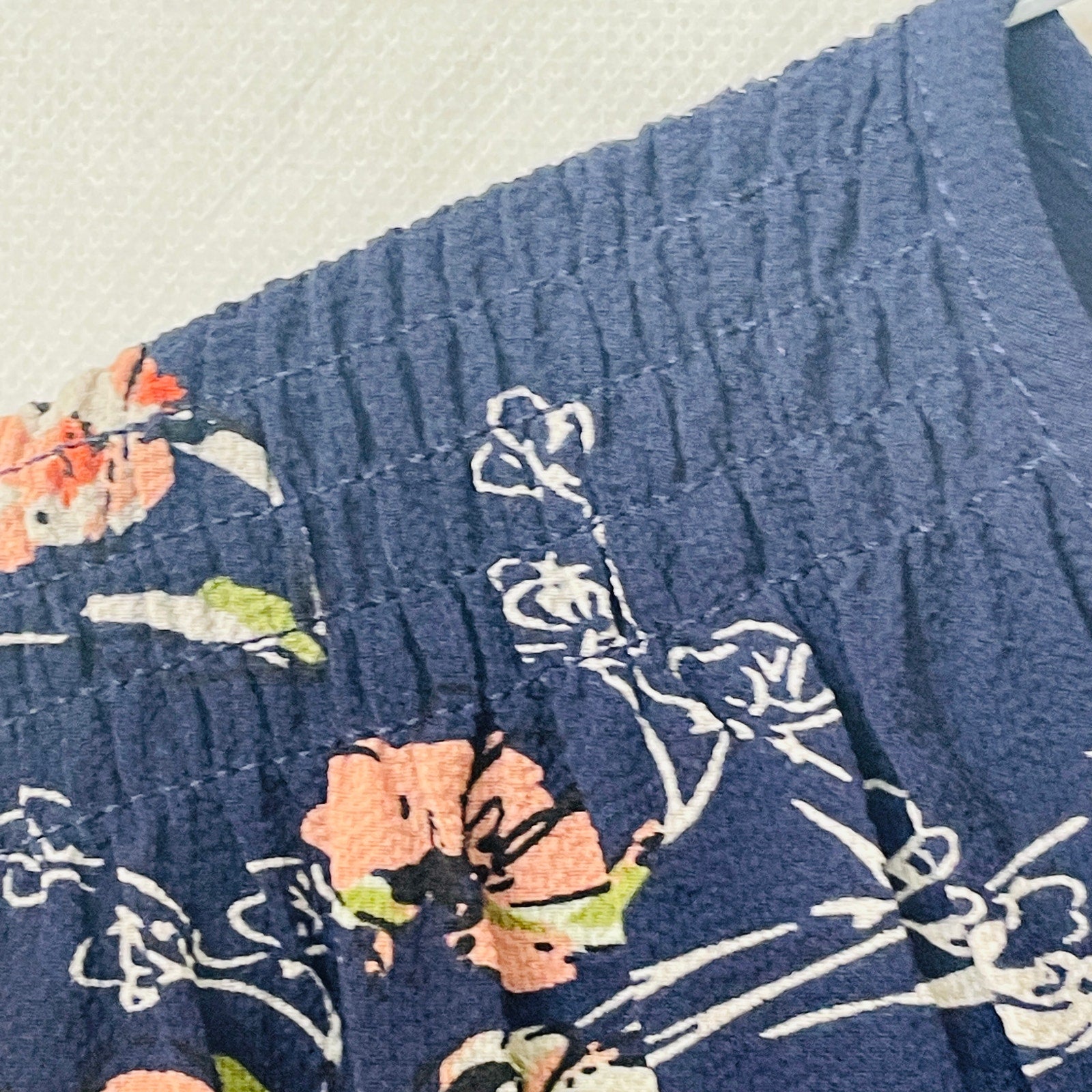 Fun2Fun Women's Lined Floral Blouse with Ruched Shoulders