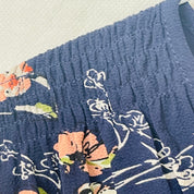 Fun2Fun Women's Lined Floral Blouse with Ruched Shoulders