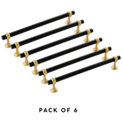 Belwith Keeler Ostia 7-9/16" Cabinet Pulls – Black & Brushed Gold - Pack of 6