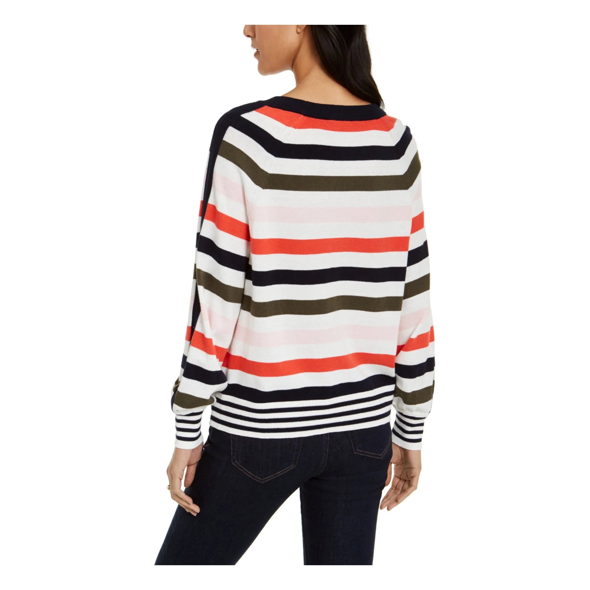 Tommy Hilfiger Women's Multicolored Striped Long Sleeve Sweater - Size XL