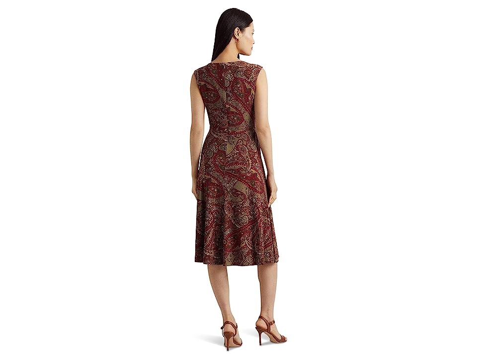 Lauren Ralph Lauren Women's Paisley Twist Front Jersey Dress Sheath - Size 6