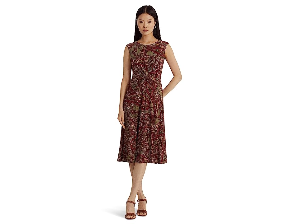 Lauren Ralph Lauren Women's Paisley Twist Front Jersey Dress Sheath - Size 6