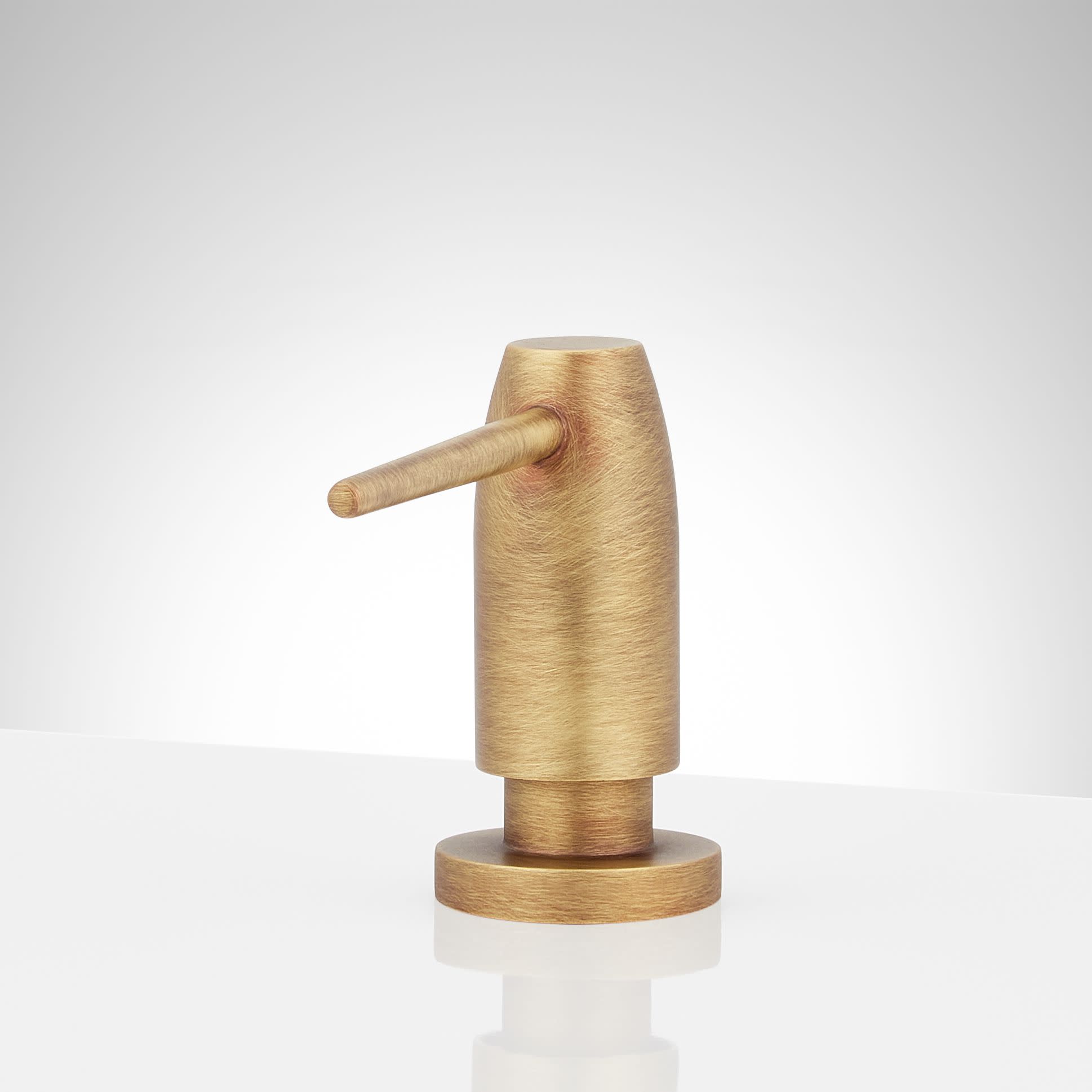 Signature Hardware Contemporary Sink Mount Soap Dispenser – Aged Brass