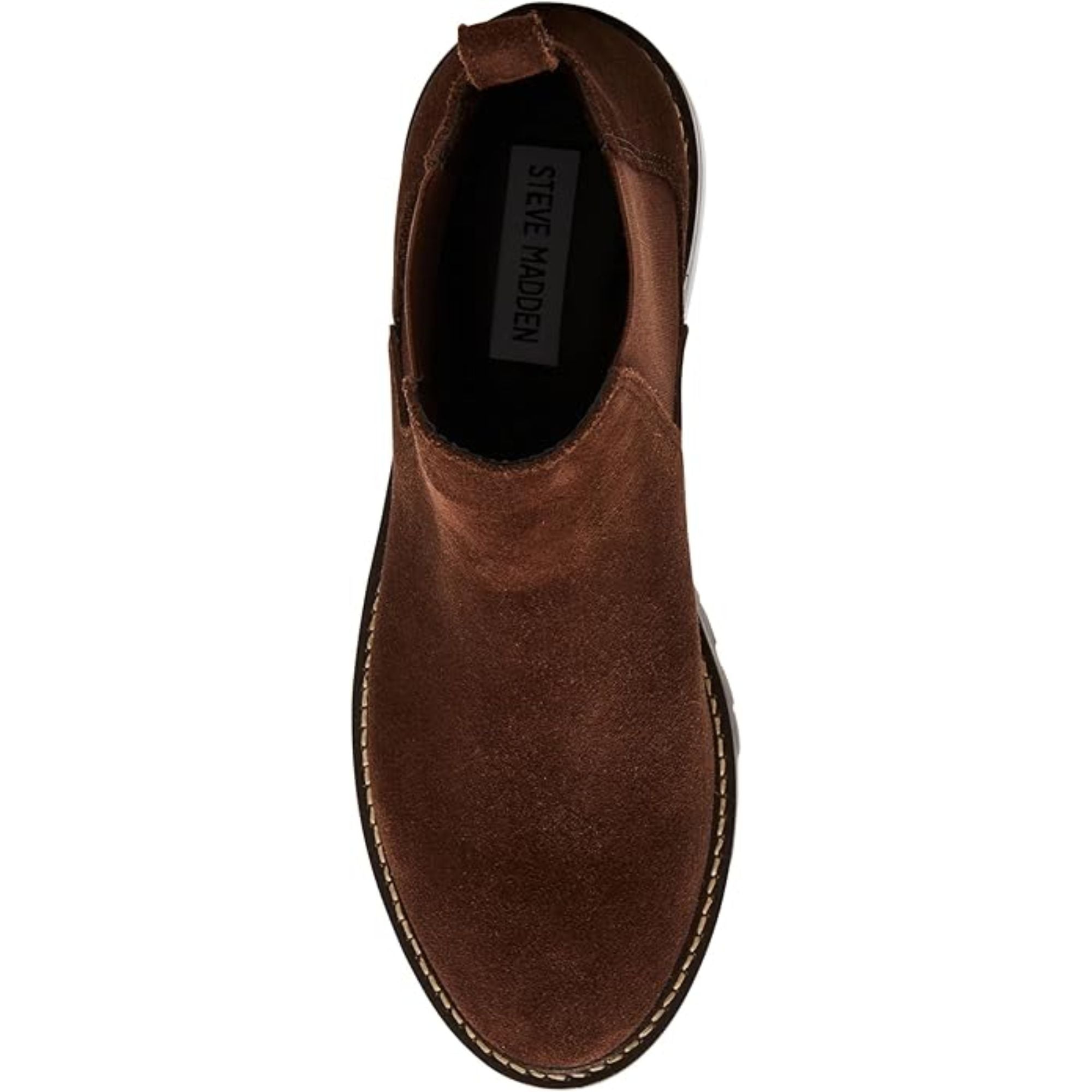 Steve Madden Women's Leopold Padded Insole Round Toe Chelsea Boots – Brown Suede, Size 9.5M