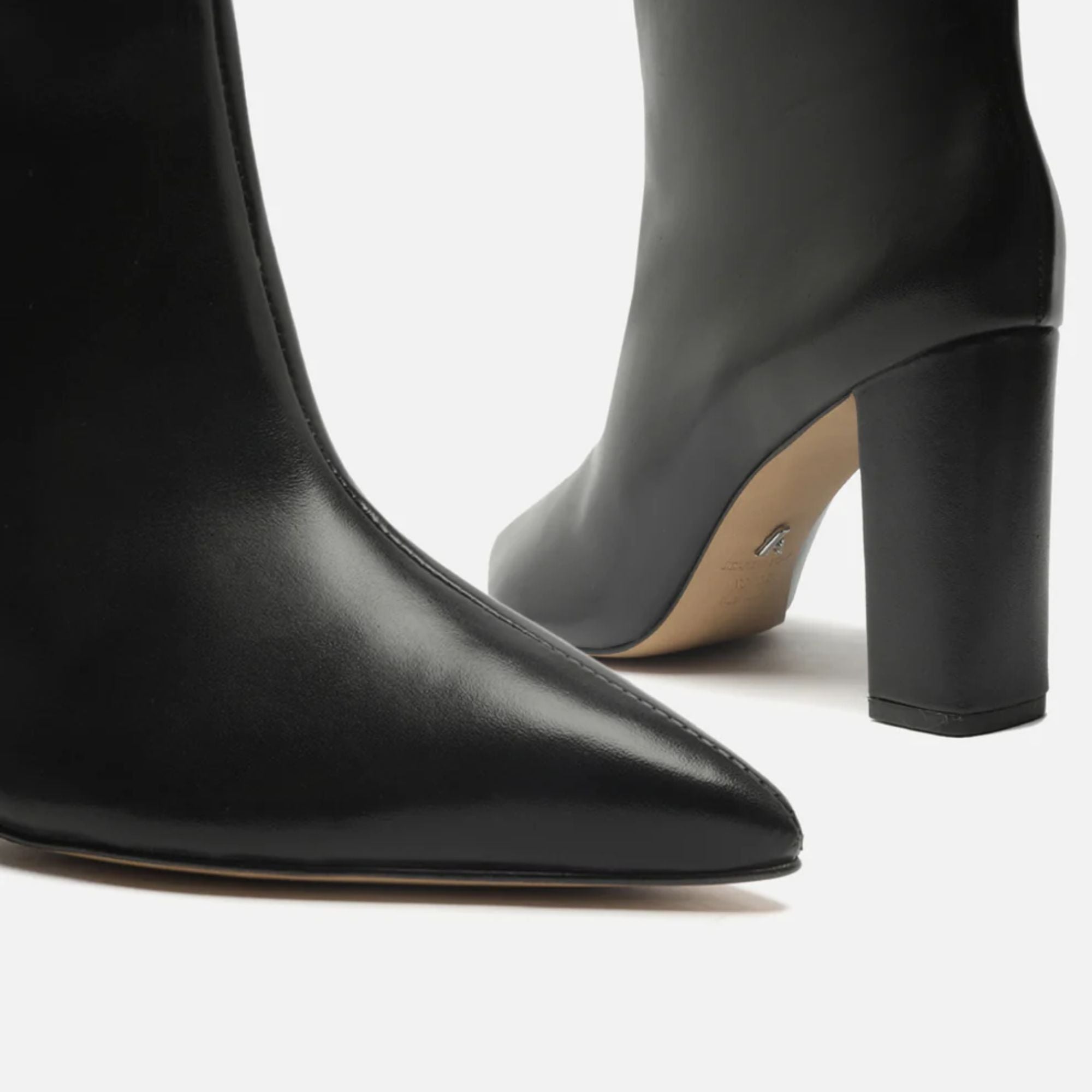 Arezzo Women's Ellie High Block Leather Boots – Black, Size 10