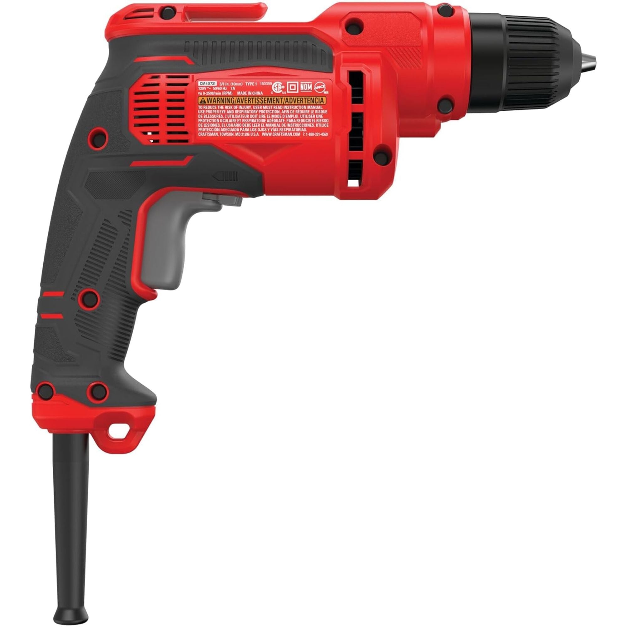Craftsman 7 Amps 3/8 in. Corded Drill Driver - 500 RPM, 800W