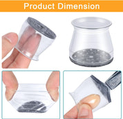 OASMU 32 Pcs Chair Leg Protectors – Silicone Felt Furniture Pads for Hardwood Floors, Scratch & Noise Protection, Fits 1.3"–2" Chair Feet (Clear)