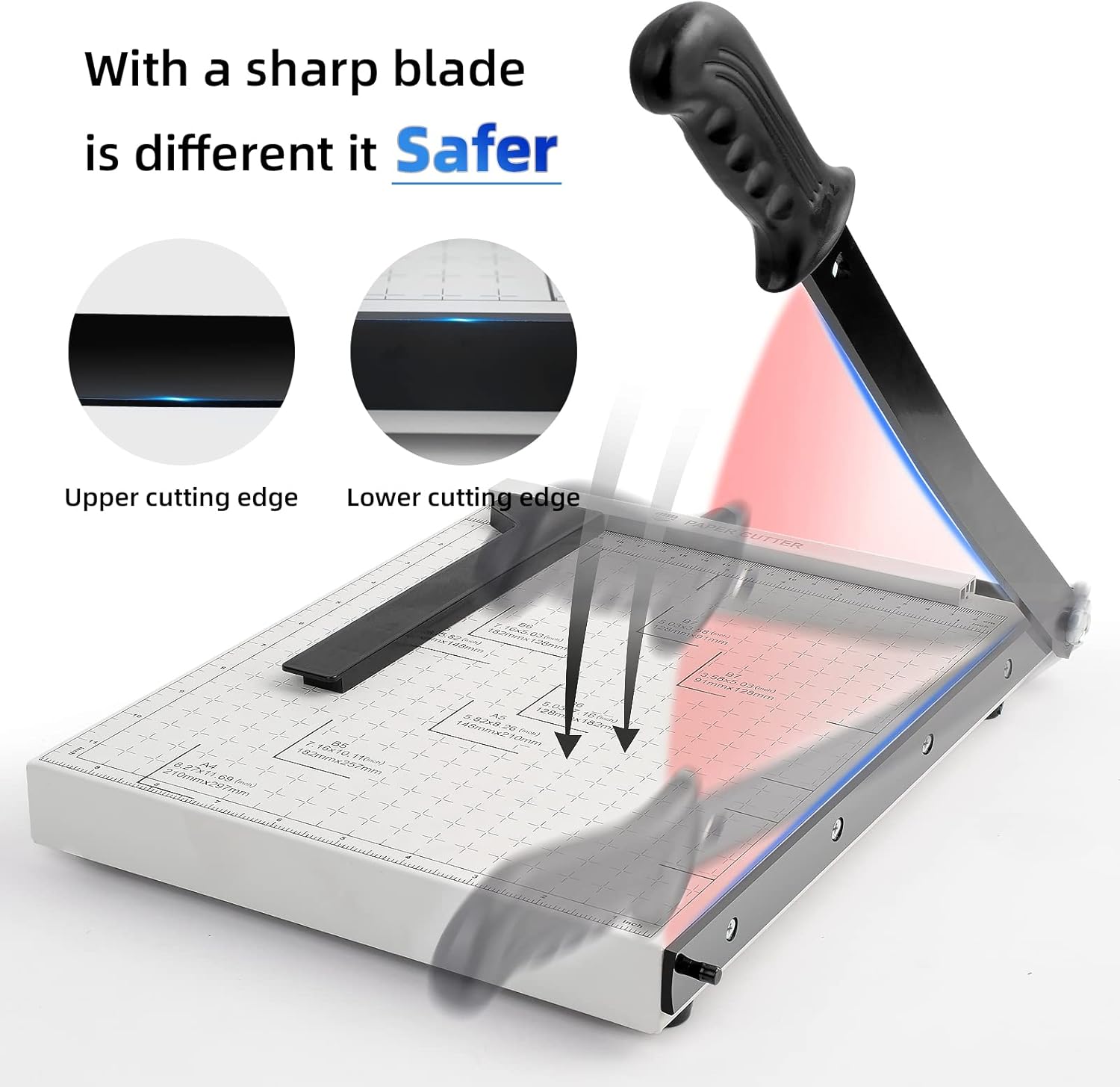 ZEQUAN Guillotine Paper Cutter – 12-Inch Heavy Duty Paper Trimmer with Safety Blade Lock, 12 Sheet Capacity – Metal Paper Slicer for Office, Home, and School